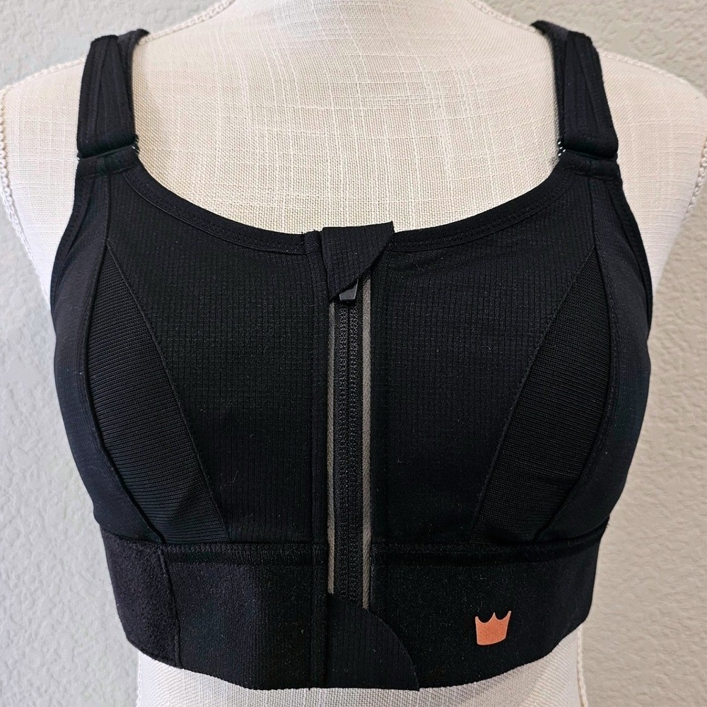 SHEFIT Ultimate Sports Bra Black High Impact Adjustable, Padded Size Medium NWOT